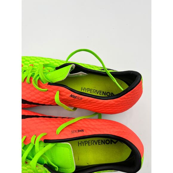 Nike Hypervenom Phelon III FG Soccer Cleats Men's 13 Electric Green Orange - Picture 5 of 8